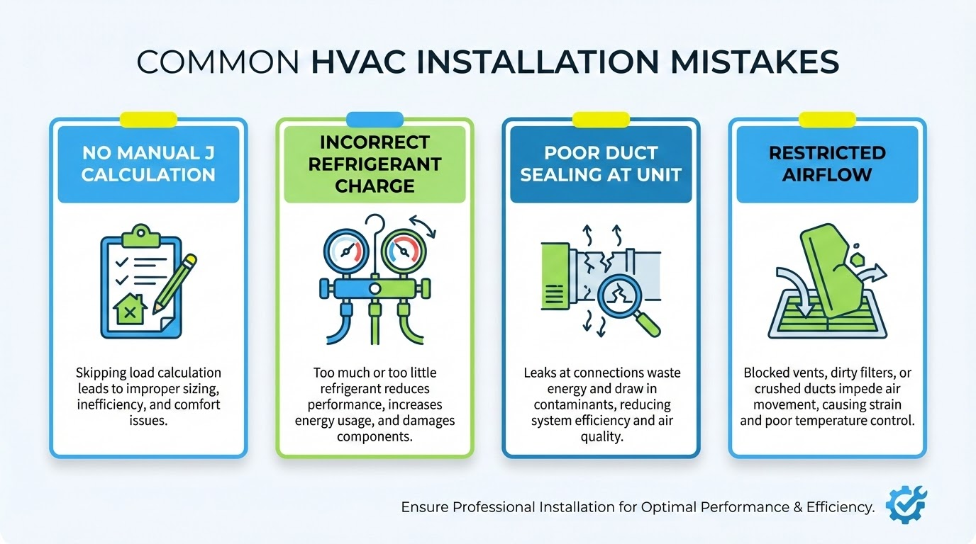 Common HVAC installation mistakes to avoid