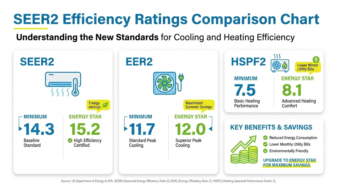 SEER2 efficiency ratings explained for Houston new construction HVAC systems